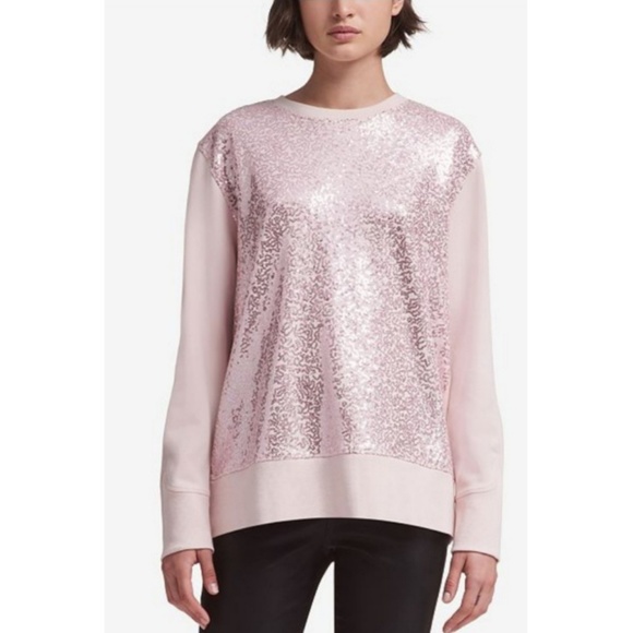 Dkny Tops - 🆕️⬇️DKNY Blush Sequined Sweatshirt
